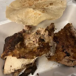 Charcoal Grilled chicken w/ flour tortilla..