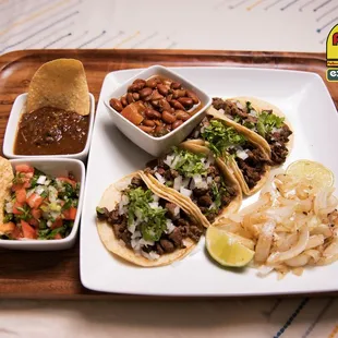 a plate of mexican food