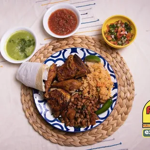 a plate of mexican food