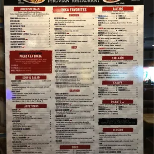 sushi and sashimi, menu