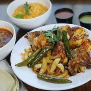 a plate of mexican food
