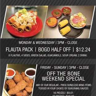 Dinner &amp; Weekend Specials