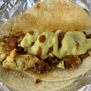 Chorizo taco with sauce