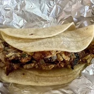 Machacado and Egg Taco