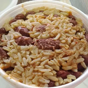 Rice mixed with beans called calentado