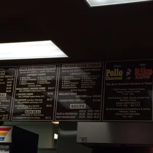 Current menu prices (11/4/2015). Sorry was too embarrassed to take the pic directly in front of it.