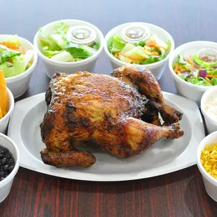 The family meal that they offer with 4 salads , your choice of 4 side orders and one 2 liter soda for a very affordable price!