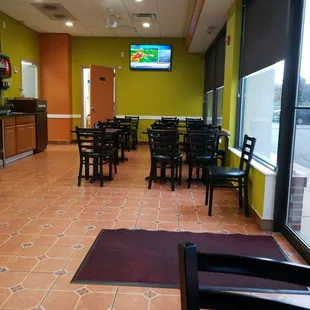 the inside of a restaurant