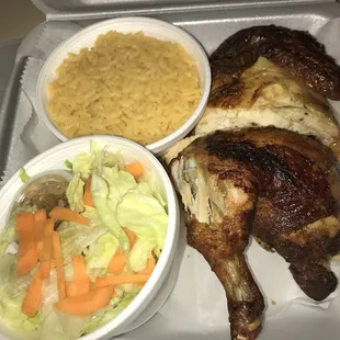 Half chicken with rice and salad. So good!