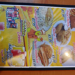 Kids menus