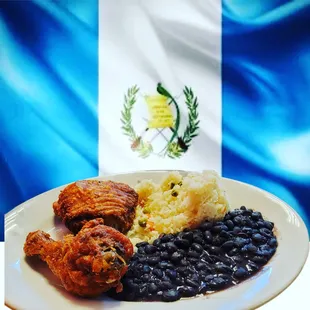 a plate of mexican food