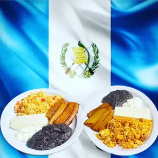 two plates of mexican food