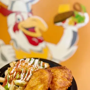 a close up of a plate of food