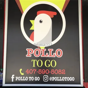 a sign for pollo to go