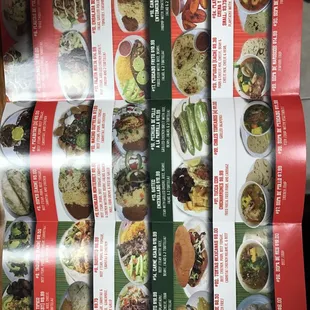 The menu