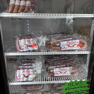 a variety of sausages