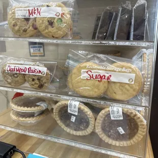 Home baked fresh on the daily cookies and pies.