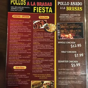 Menu - front