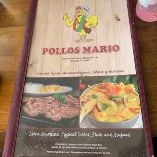 Menu for POLLOS MARIO