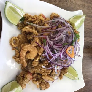 Jalea De Mariscos - Fried Fish, Squid, Shrimp