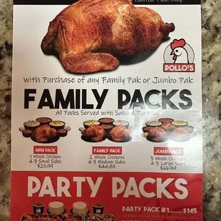 a flyer for a family pack