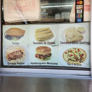 Payment accepted and more menu items