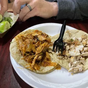 Chicken tinga &amp; pollo asado tacos