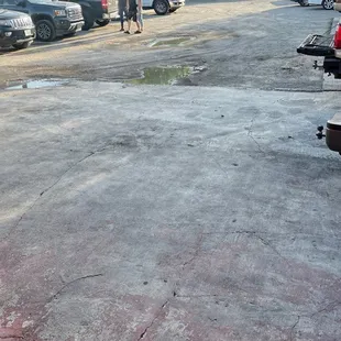 a motorcycle parked in a parking lot