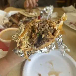 Super Steak Burrito add shrimp AND RED SAUCE INSIDE Our go-to place. Service is always great and food is always on point! We love it here!