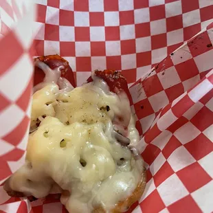 Salchicha with bacon and cheese