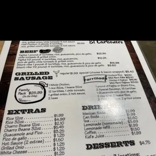 sushi and sashimi, menu