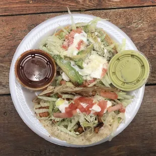 Chicken quesadilla (small) &amp; veggie tostada