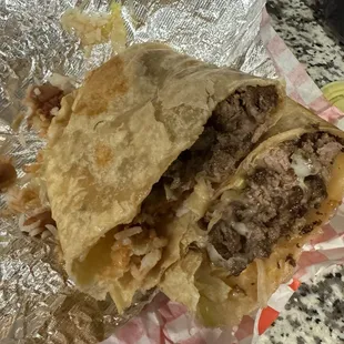 Beef fajita burrito