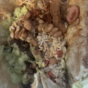 The inside of what was supposed to be a steak Burritos