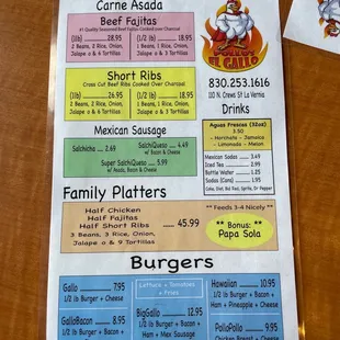 menu
