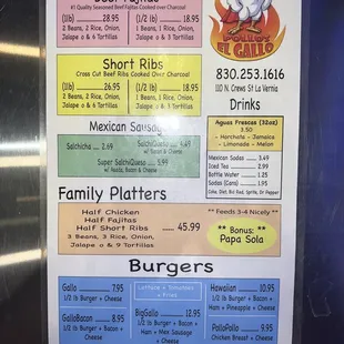 menu