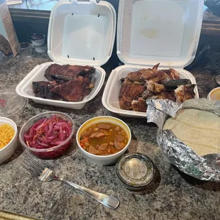 1lb ribs and 1 chicken dinner