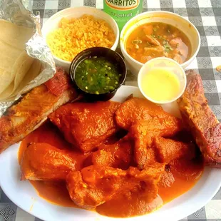a plate of mexican food