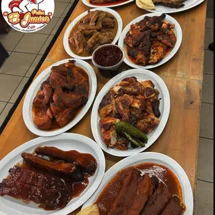 a table full of food