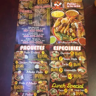 a menu for a mexican restaurant