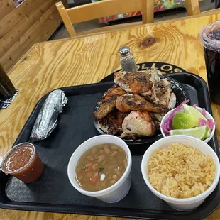 Whole chicken with 2 sides, jamaica