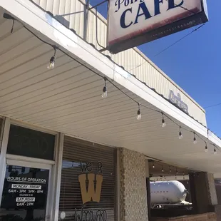 the front of the building