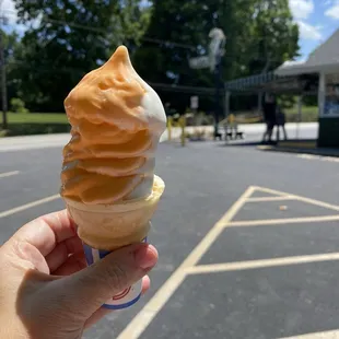 Orange sherbet and vanilla ice cream twist what better way to celebrate summer