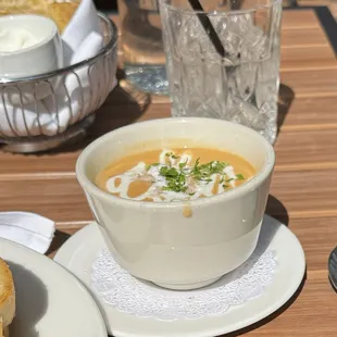 This was a cup of the lobster and crab bisque. It was very tasty and the temperature was perfect!