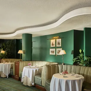 Interior dining room, curved booths