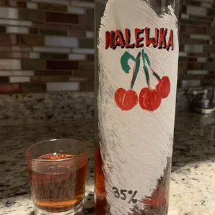 When you&apos;re friends with the owner&apos;s daughter- this is my Christmas present every year!! Homemade Polish cherry nalewka- DELICIOUS!!