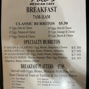 Breakfast Menu Nov '24