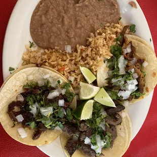 Street tacos! Asada, Pastor, and Barbacoa