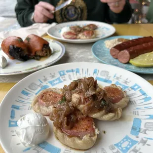Pierogi with beet and feta
