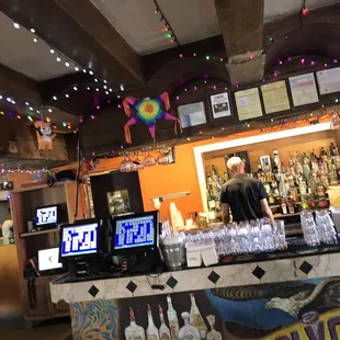 the bar area of the restaurant